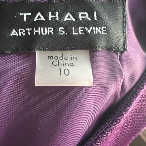 Tahari Sleeveless Fit & Flare Bow Waist Plum Dress Size 10 - Picture 7 of 10
